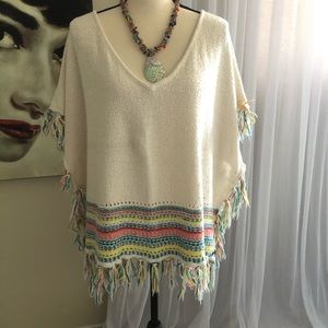 Roxy knitted boho Poncho